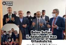 Belen Sultan II. Abdülhamit Han Ortaokulu’na modern kütüphane