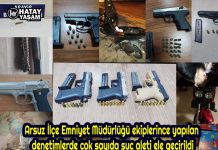 Arsuz İlçe Emniyet Müdürlüğü ekiplerince yapılan denetimlerde cok sayıda suç aleti ele geçirildi