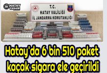 Hatay’da 6 bin 510 paket kaçak sigara ele geçirildi