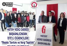 HATAY VERGİ DAİRESİ BAŞKANLIĞINDAN İSTE’Lİ ÖĞRENCİLERE “Meslek Tanıtımı ve Vergi Teşkilatı” TANITIM KONFERANSI