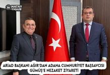ARİAD BAŞKANI AĞIR’DAN ADANA CUMHURİYET BAŞSAVCISI GÜMÜŞ’E NEZAKET ZİYARETİ