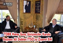 TOBB Hatay Genç Girişimciler Kurulu Başkanı Ali Dablan İTSO’yu Ziyaret Etti