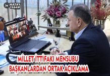 MİLLET İTTİFAKI MENSUBU BAŞKANLARDAN ORTAK AÇIKLAMA