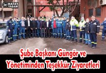 Şube Başkanı Güngör ve Yönetiminden Teşekkür Ziyaretleri