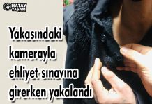 Yakasındaki kamerayla ehliyet sınavına girerken yakalandı