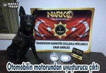 Otomobilin motorundan uyuşturucu çıktı