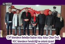 CHP İskenderun Belediye Başkan Aday Adayı Cihan Önal ,HGC İskenderun Temsilciliği’ne anlamlı ziyaret