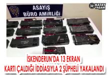 İSKENDERUN’DA 13 EKRAN KARTI ÇALDIĞI İDDİASIYLA 2 ŞÜPHELİ YAKALANDI