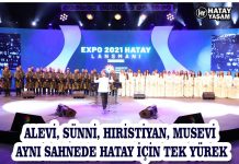 ALEVİ, SÜNNİ, HIRİSTİYAN, MUSEVİ AYNI SAHNEDE HATAY İÇİN TEK YÜREK