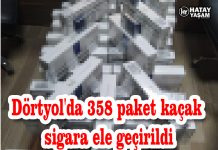 Dörtyol’da 358 paket kaçak sigara ele geçirildi