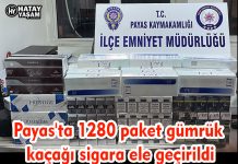 Payas’ta 1280 paket gümrük kaçağı sigara ele geçirildi