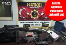 Hatay’da uyuşturucu aranan evden cephanelik çıktı