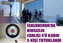 İSKENDERUN’DA HIRSIZLIK ZANLISI 4’Ü KADIN 5 KİŞİ TUTUKLANDI