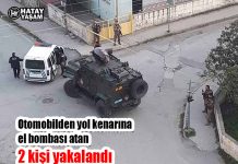 Otomobilden yol kenarına el bombası atan 2 kişi yakalandı
