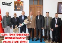 ECZACI TEKNİSYENLERİNDEN KAYMAKAM YÖNDEN’E ANLAMLI ZİYARET ZİYARET!