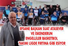 EFSANE BAŞKAN SUAT ATASEVER VE İSKENDERUN ENGELLİLER BASKETBOL TAKIMI LİGDE FIRTINA GİBİ ESİYOR