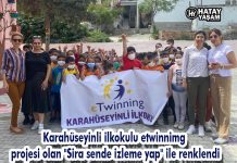 Karahüseyinli ilkokulu etwinnimg projesi olan “Sira sende izleme yap” ile renklendi