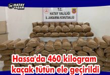 Hassa’da 460 kilogram kaçak tütün ele geçirildi