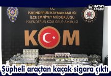 Şüpheli araçtan kaçak sigara çıktı