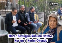 Hacer Baştuğ’un Ruhuna Hatm-ı Kur’an-ı Kerim Okundu