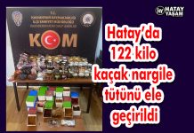 Hatay’da 122 kilo kaçak nargile tütünü ele geçirildi