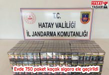 Evde 750 paket kaçak sigara ele geçirildi