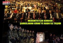MEDENİYETLER KOROSU ŞARKILARINI GİRNE’YE HADO İLE TAŞIDI