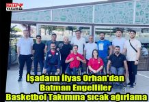 İşadamı İlyas Orhan’dan Batman Engelliler Basketbol Takımına sıcak ağırlama