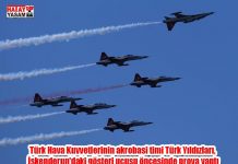Türk Hava Kuvvetlerinin akrobasi timi Türk Yıldızları, İskenderun’daki gösteri uçuşu öncesinde prova yaptı
