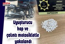 Uyuşturucu hap ve çalıntı motosikletle yakalandı