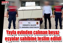 Yayla evinden çalınan beyaz eşyalar sahibine teslim edildi