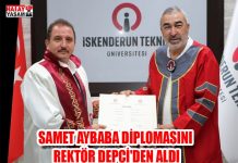 SAMET AYBABA DİPLOMASINI REKTÖR DEPCİ’DEN ALDI