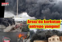 Arsuz’da korkutan antrepo yangını!