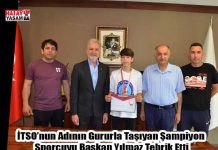 İTSO’nun Adının Gururla Taşıyan Şampiyon Sporcuyu Başkan Yılmaz Tebrik Etti