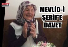MEVLİD-İ ŞERİF’E DAVET