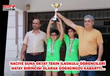 NACİYE SUNA OKTAY TEKİN İLKOKULU ÖĞRENCİLERİ HATAY BİRİNCİSİ OLARAK GÖĞSÜMÜZÜ KABARTTI…