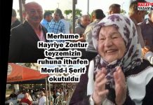 Merhume Hayriye Zontur teyzemizin ruhuna ithafen Mevlid-i Şerif okutuldu