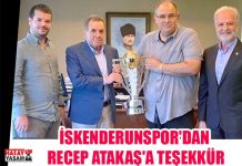 İSKENDERUNSPOR’DAN RECEP ATAKAŞ’A TEŞEKKÜR