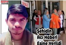 Şehidin Acı Haberi Eşine Verildi