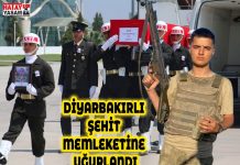 DİYARBAKIRLI ŞEHİT MEMLEKETİNE UĞURLANDI