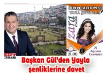 Başkan Gül’den Yayla şenliklerine davet