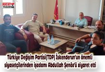 Türkiye Değişim Partisi(TDP) İskenderun’un önemli siyasetçilerinden işadamı Abdullah Şenöz’ü ziyaret etti