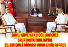 SAHİL GÜVENLİK DOĞU AKDENİZ GRUP KOMUTANLIĞI’NA SG. KIDEMLİ BİNBAŞI ONUR EMİR ATANDI