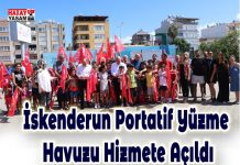 İskenderun Portatif Yüzme Havuzu Hizmete Açıldı