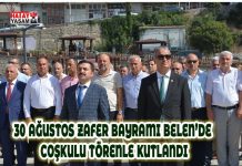 30 AĞUSTOS ZAFER BAYRAMI BELEN’DE COŞKULU TÖRENLE KUTLANDI