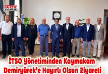 İTSO Yönetiminden Kaymakam Demiryürek’e Hayırlı Olsun Ziyareti