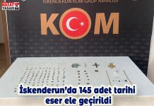 İskenderun’da 145 adet tarihi eser ele geçirildi