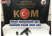 Motor kaputundan yarı otomatik kaçak silah çıktı