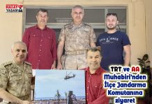 TRT ve AA Muhabiri’nden İlçe Jandarma Komutanına ziyaret