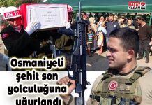 Osmaniyeli şehit son yolculuğuna uğurlandı